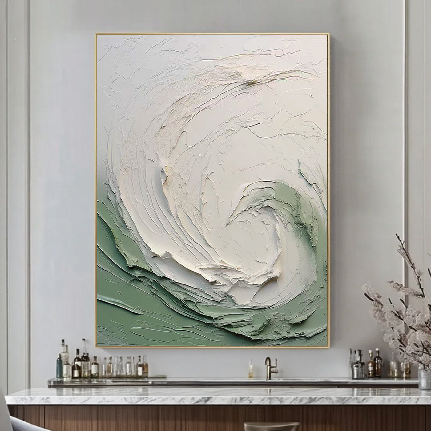 3D Textured Abstract Wave Wall Art - Tidal Vortex