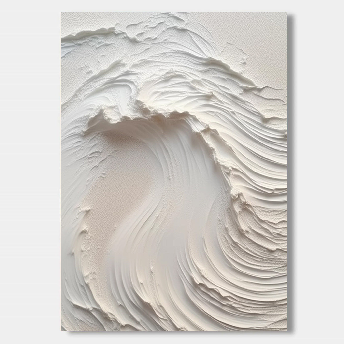 3D Textured Wave Painting - Alabaster Surge