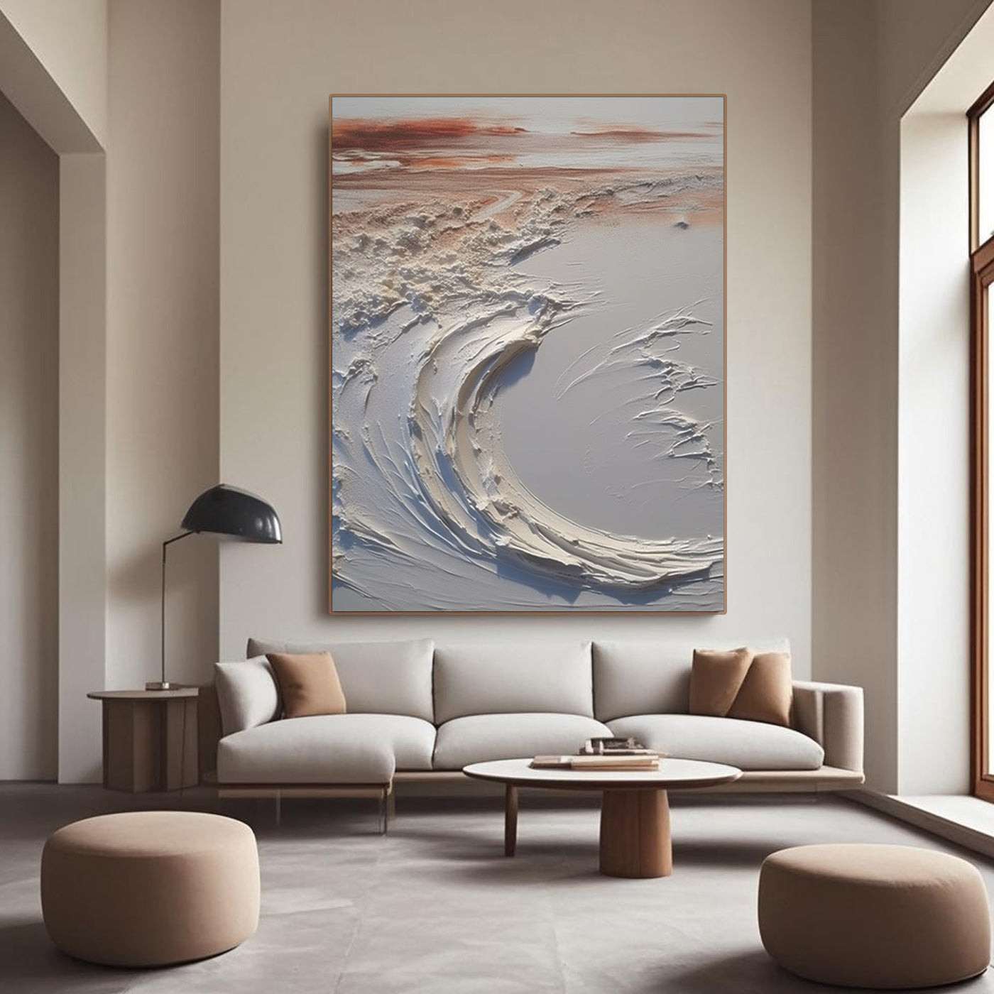 Abstract Ocean Wave Wall Art - Sunset Wave