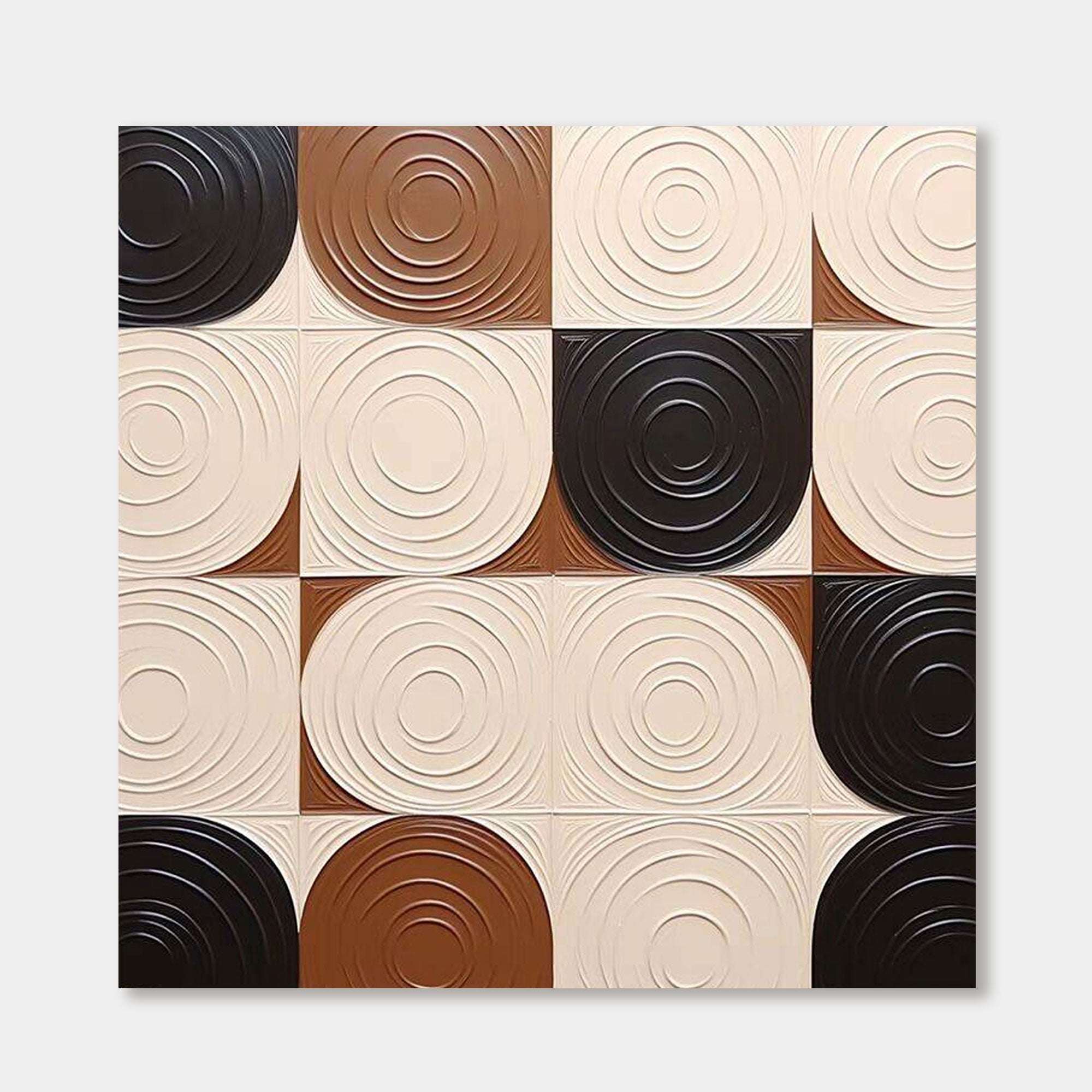 Geometric Minimalist Abstract Wall Art Textured Hand-painted Canvas Art ...