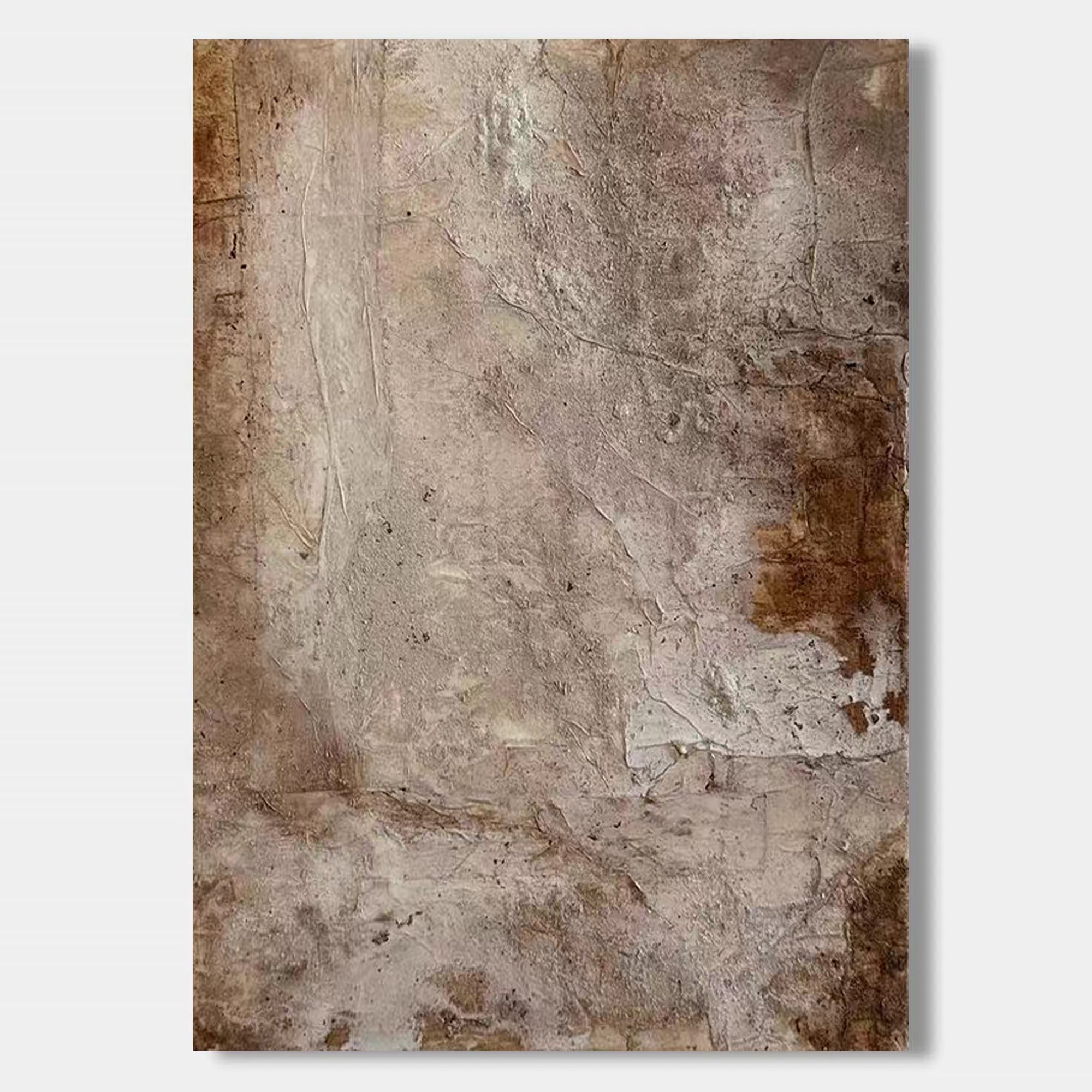 Wabi Sabi Abstract Beige Brown Canvas Large Vertical Textured Wall Art ...
