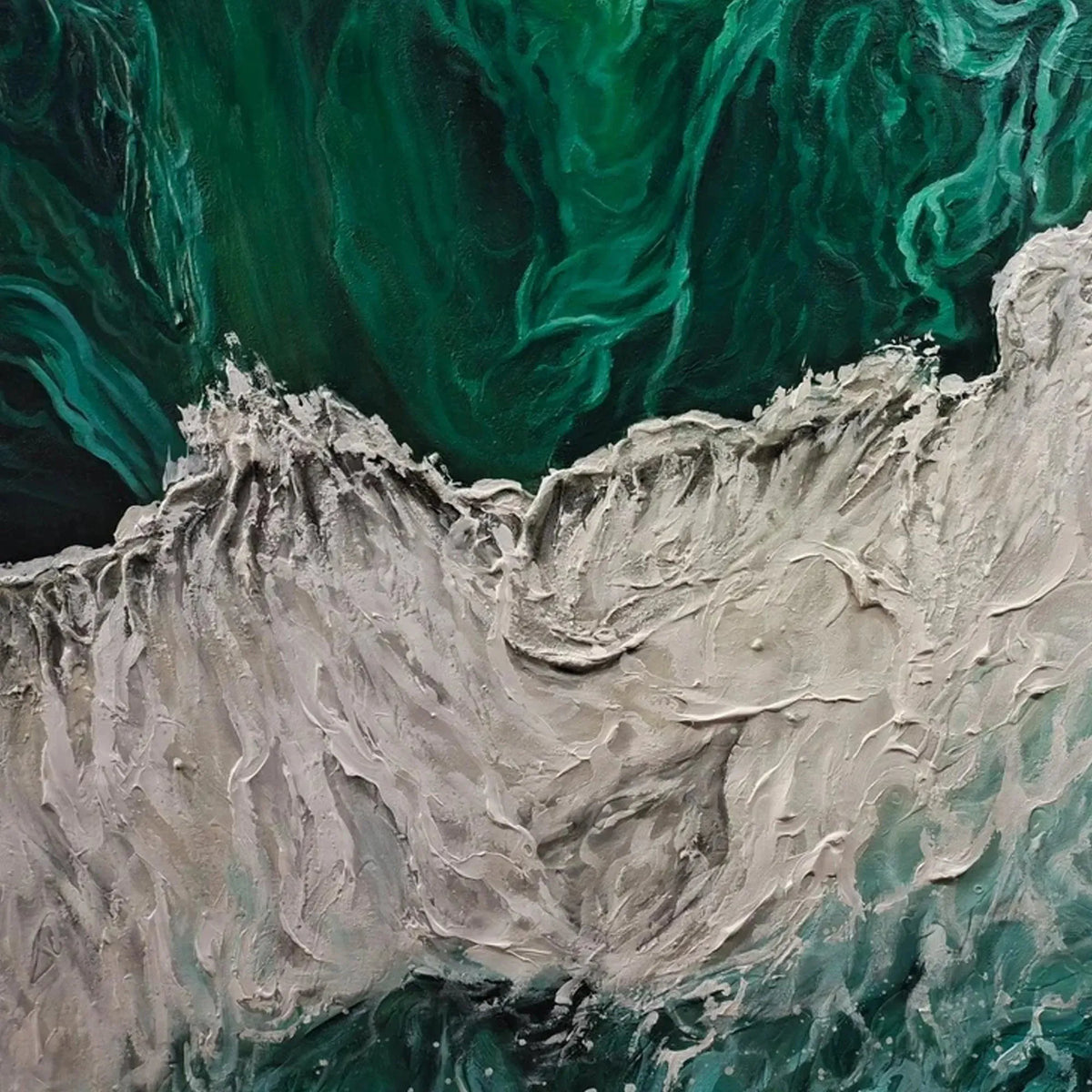 Modern Green Canvas Art |Shaded Flow