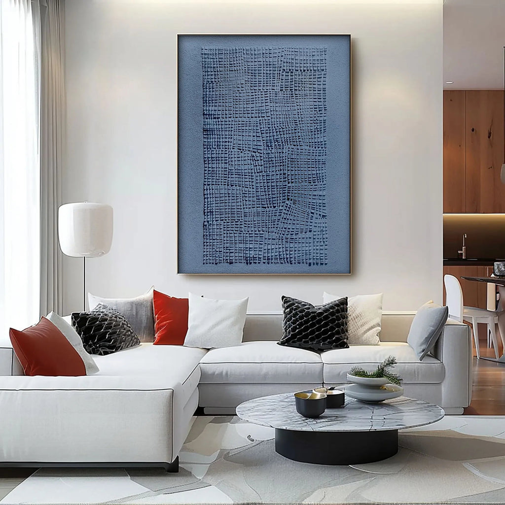 Wabi Sabi Minimalist Blue Canvas Wall Art #WS046