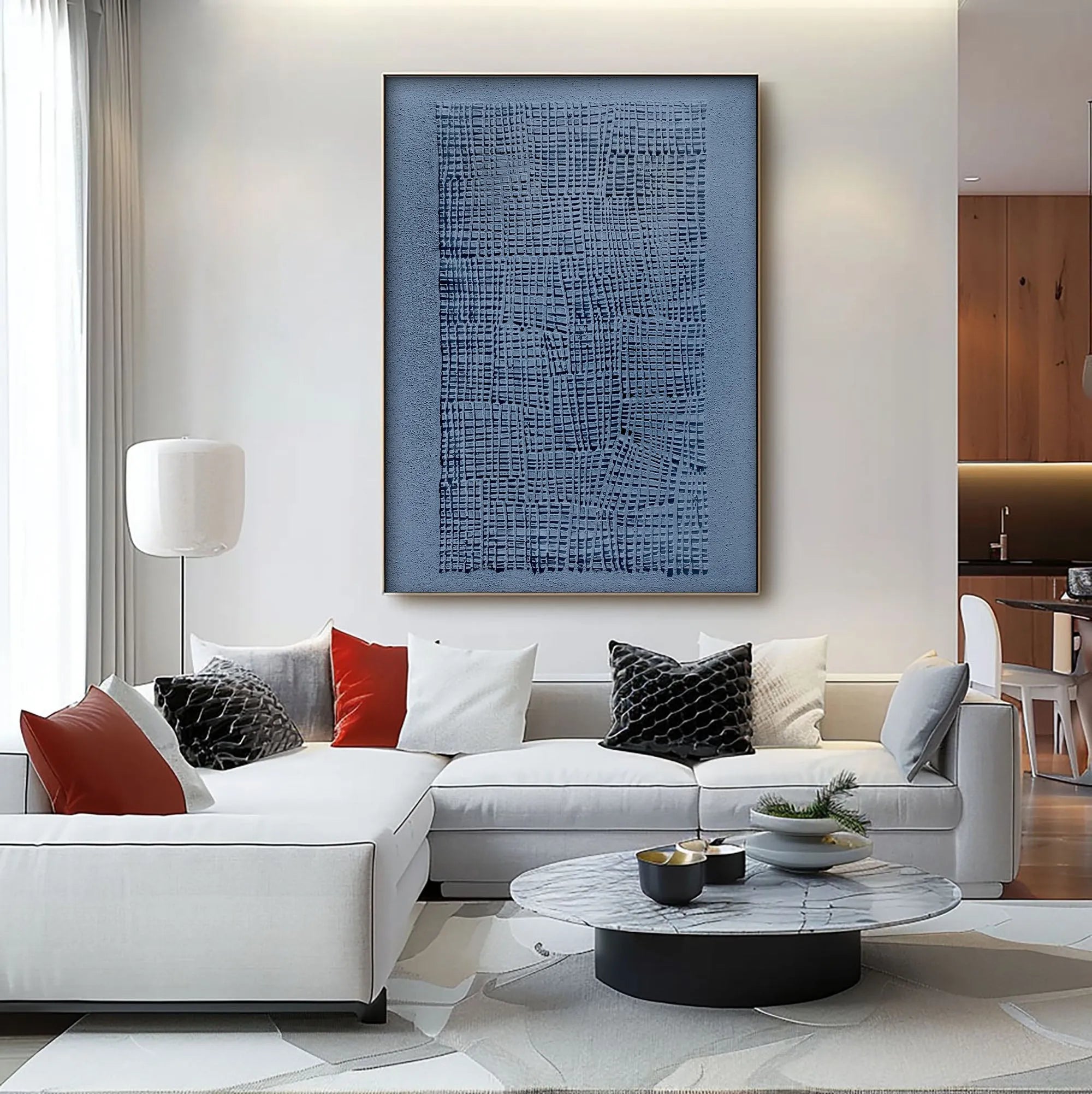 Wabi Sabi Minimalist Blue Canvas Wall Art #WS046