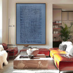 Wabi Sabi Minimalist Blue Canvas Wall Art #WS046