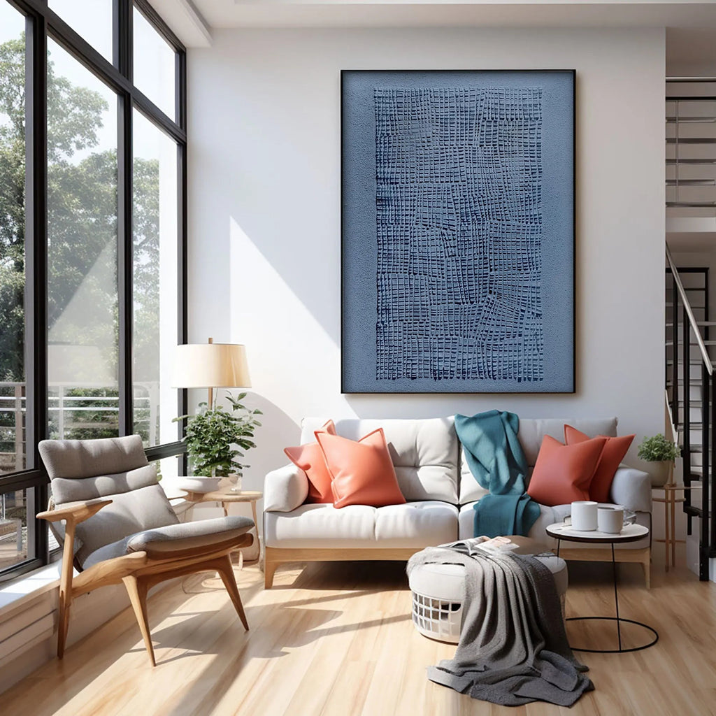 Wabi Sabi Minimalist Blue Canvas Wall Art #WS046