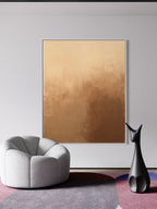 Abstract gold canvas painting, ideal for adding sophistication to any room.