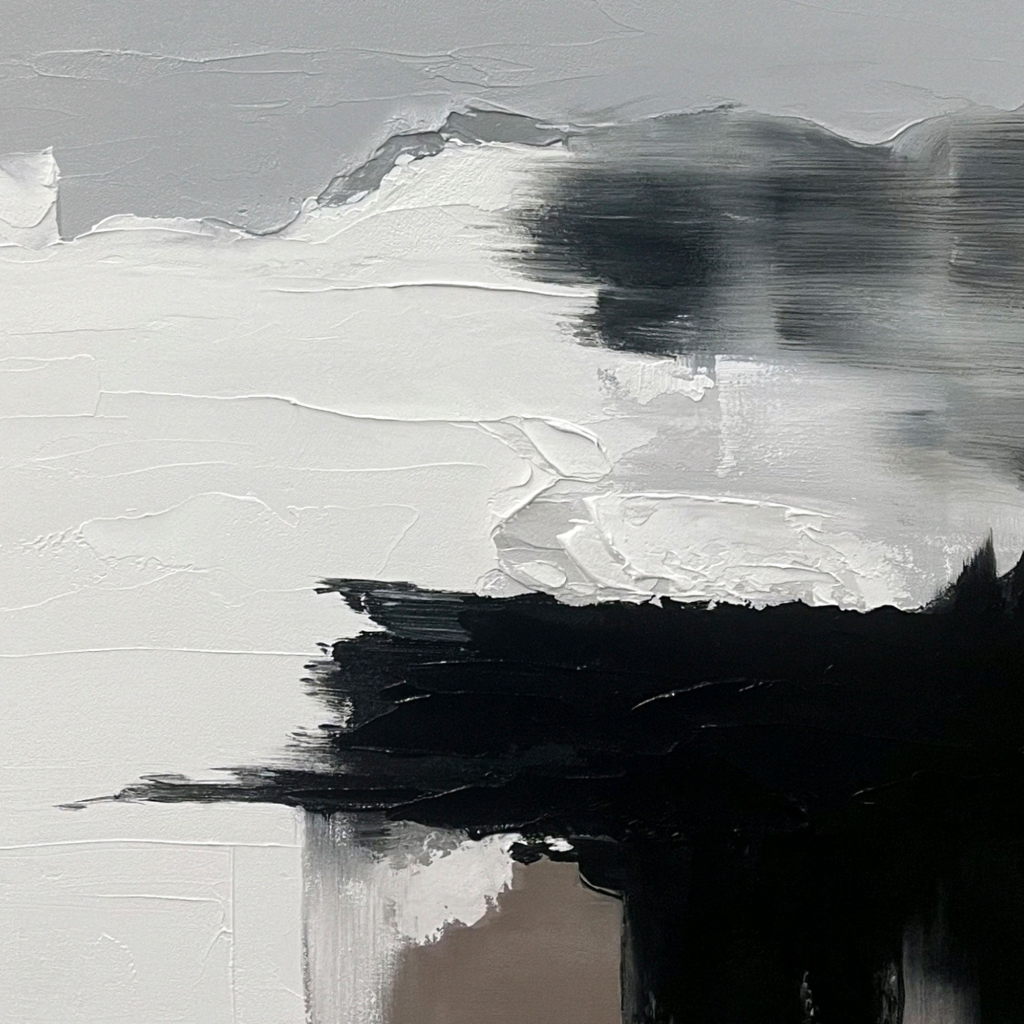 Vertical nature wall art with smooth black and gray color blending, minimalist abstract style