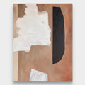 Minimalist Abstract Brown and White Canvas Wall Art #AB043