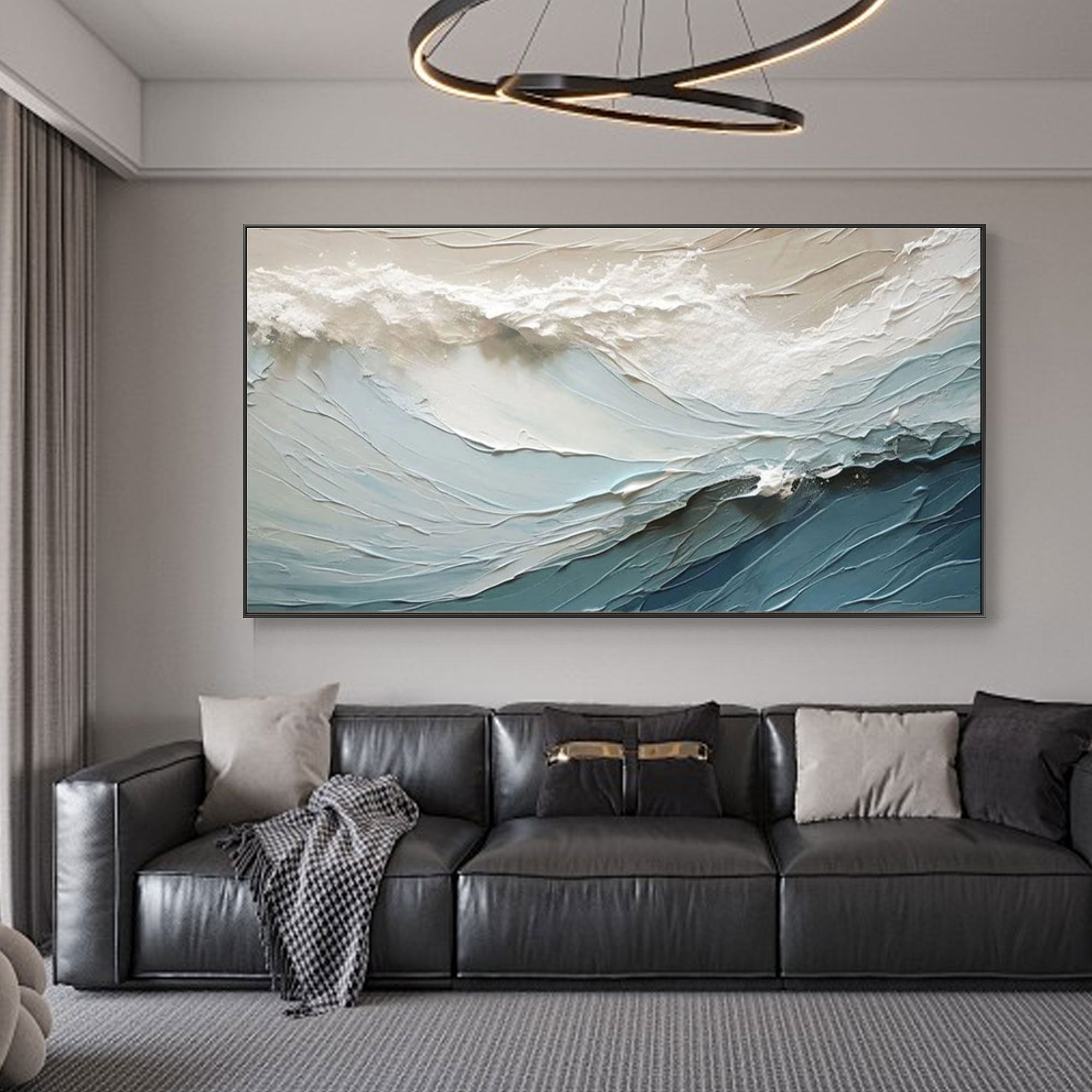3D textured blue seascape wall art | Ocean Veil