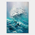 3D Textured Blue Wave Canvas Art | Azure Fury