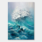 3D Textured Blue Wave Canvas Art | Azure Fury