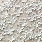 Close-up of 3D white floral impasto texture on Blossom Veil canvas art.