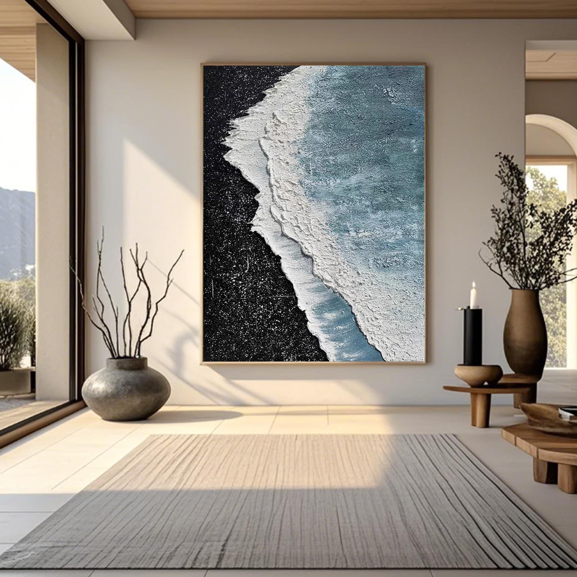 Premium canvas art stretched and framed options.
