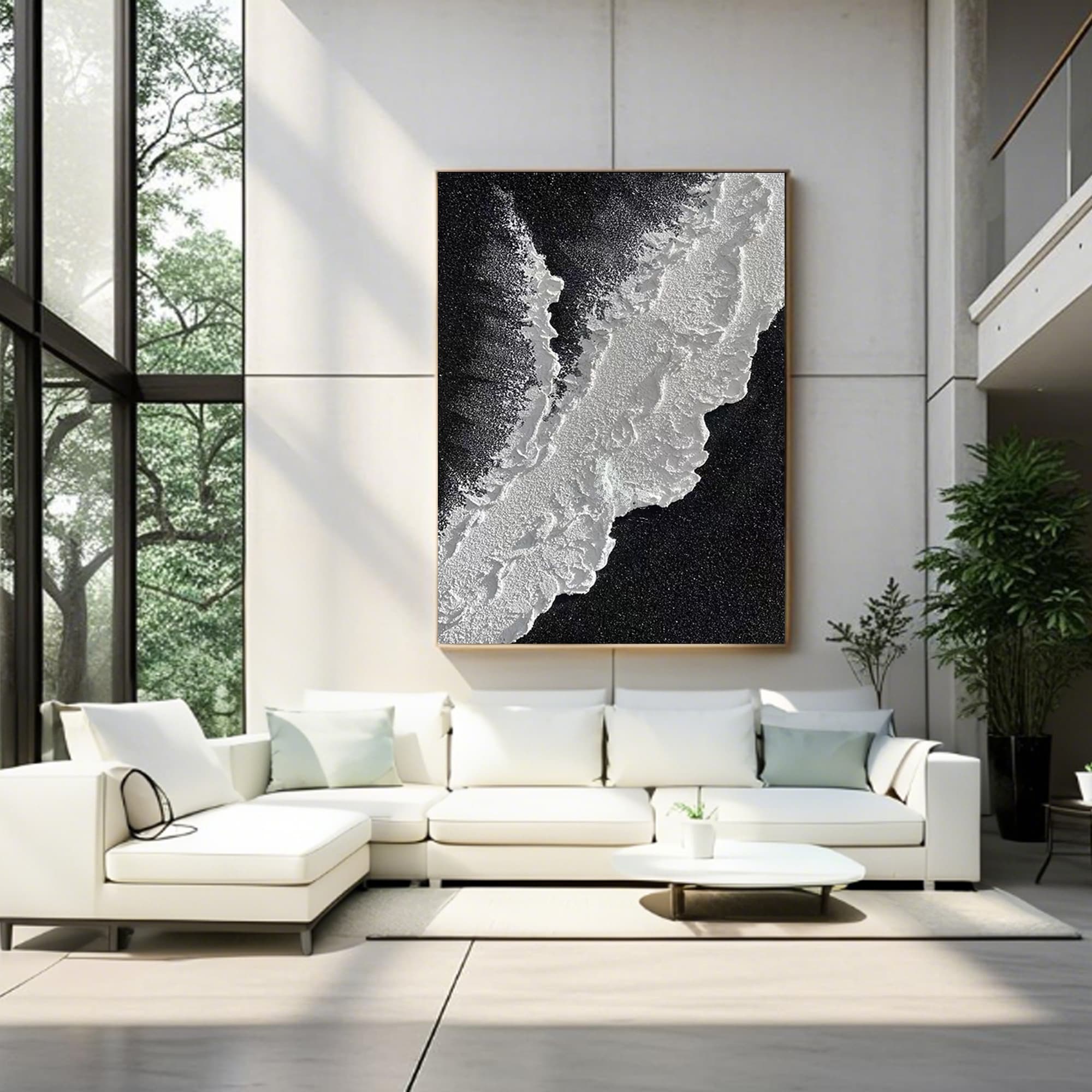 3D Textured Ocean Wall Art | Dark Tide