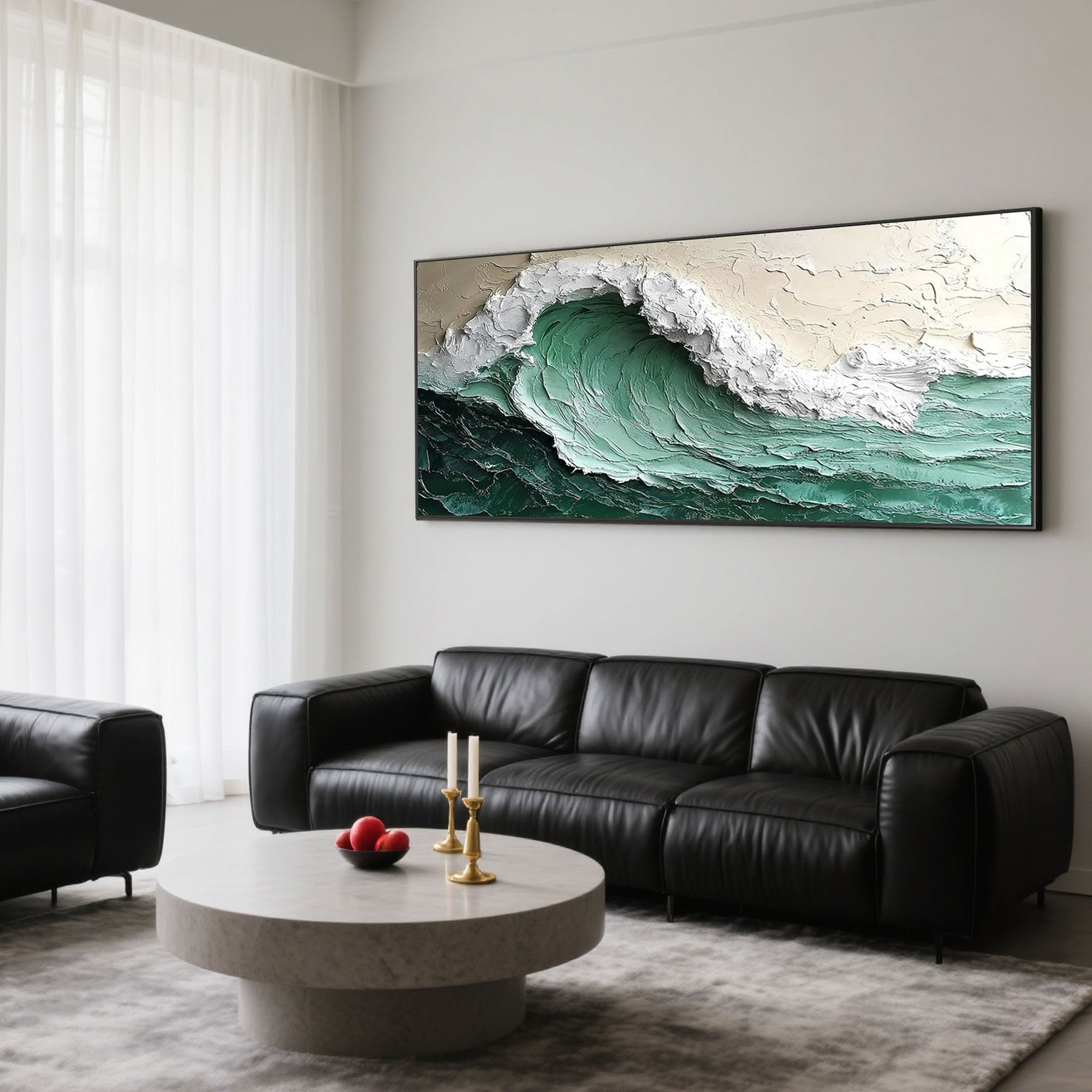 3D Textured Ocean Wave Canvas | Rolling Tide