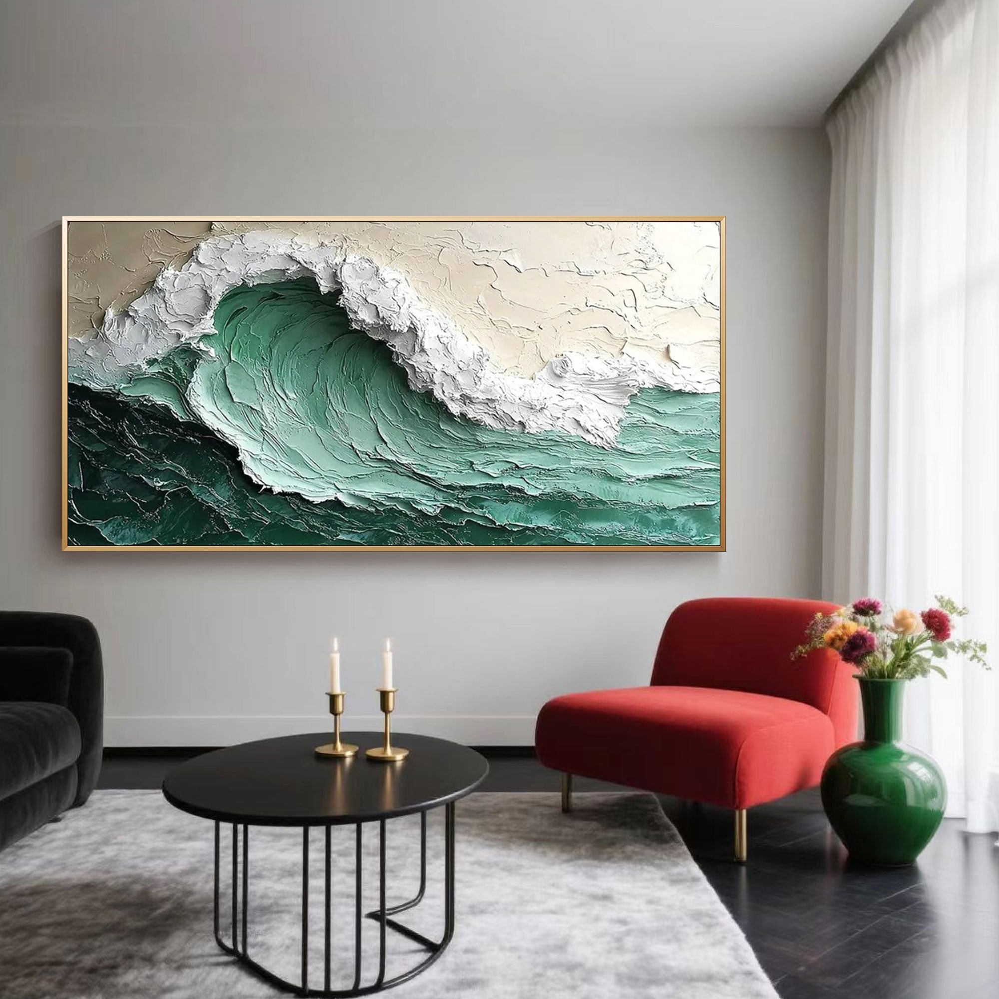 3D Textured Ocean Wave Canvas | Rolling Tide