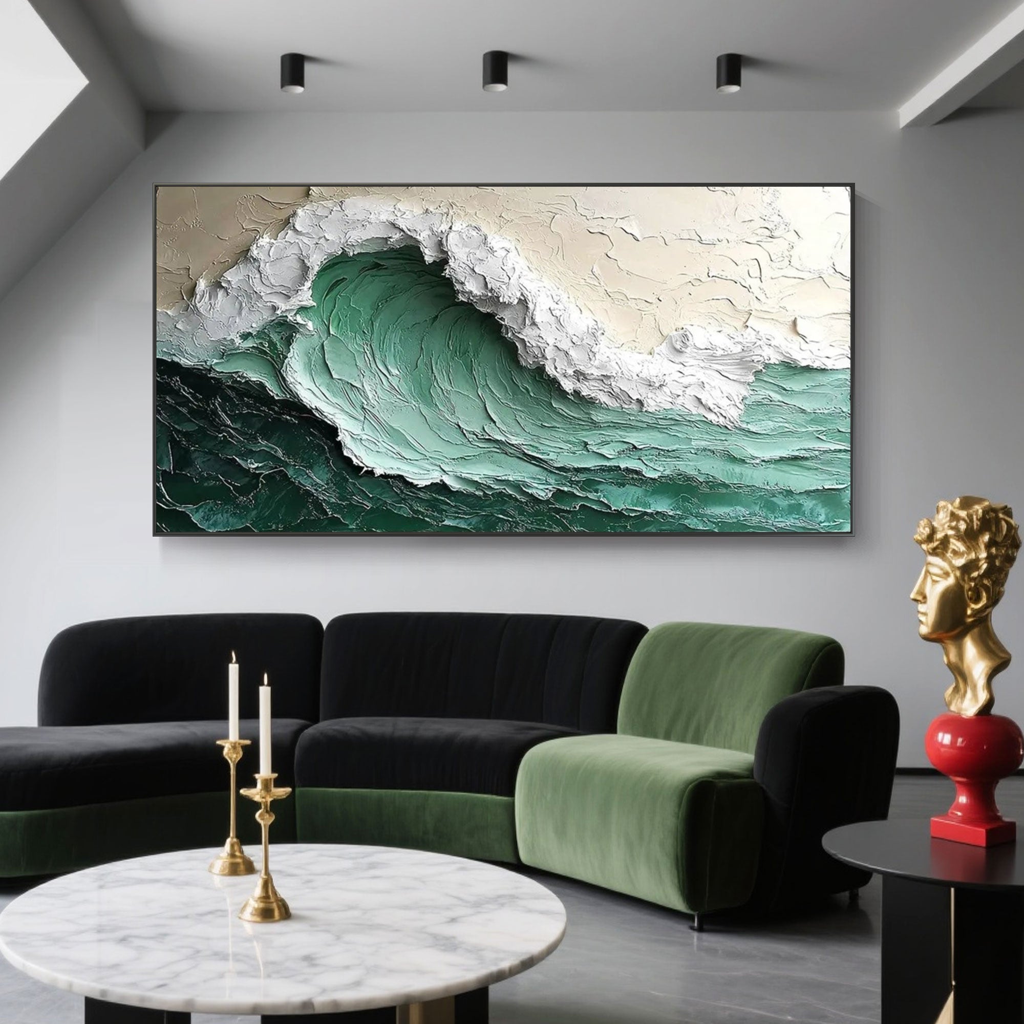 3D Textured Ocean Wave Canvas | Rolling Tide