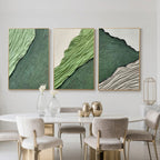 3D Textured Abstract Green Wall Art - Nature Layers