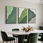 3D Textured Abstract Green Wall Art - Nature Layers