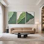 3D Textured Abstract Green Wall Art - Nature Layers