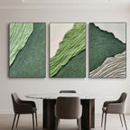 3D Textured Abstract Green Wall Art - Nature Layers
