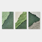 3D Textured Abstract Green Wall Art - Nature Layers