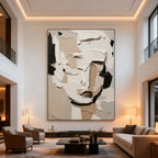 3D textured abstract portrait wall art in neutral tones at Lumi Gallery