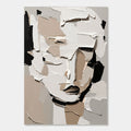 Lumi Gallery's 3D textured abstract modern portrait wall art 'Inner Contour' with neutral tones