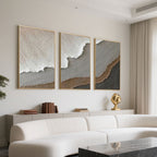 3D Textured Abstract Neutral Wall Art - aded Strata