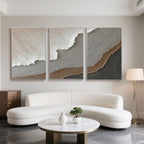 3D Textured Abstract Neutral Wall Art - aded Strata
