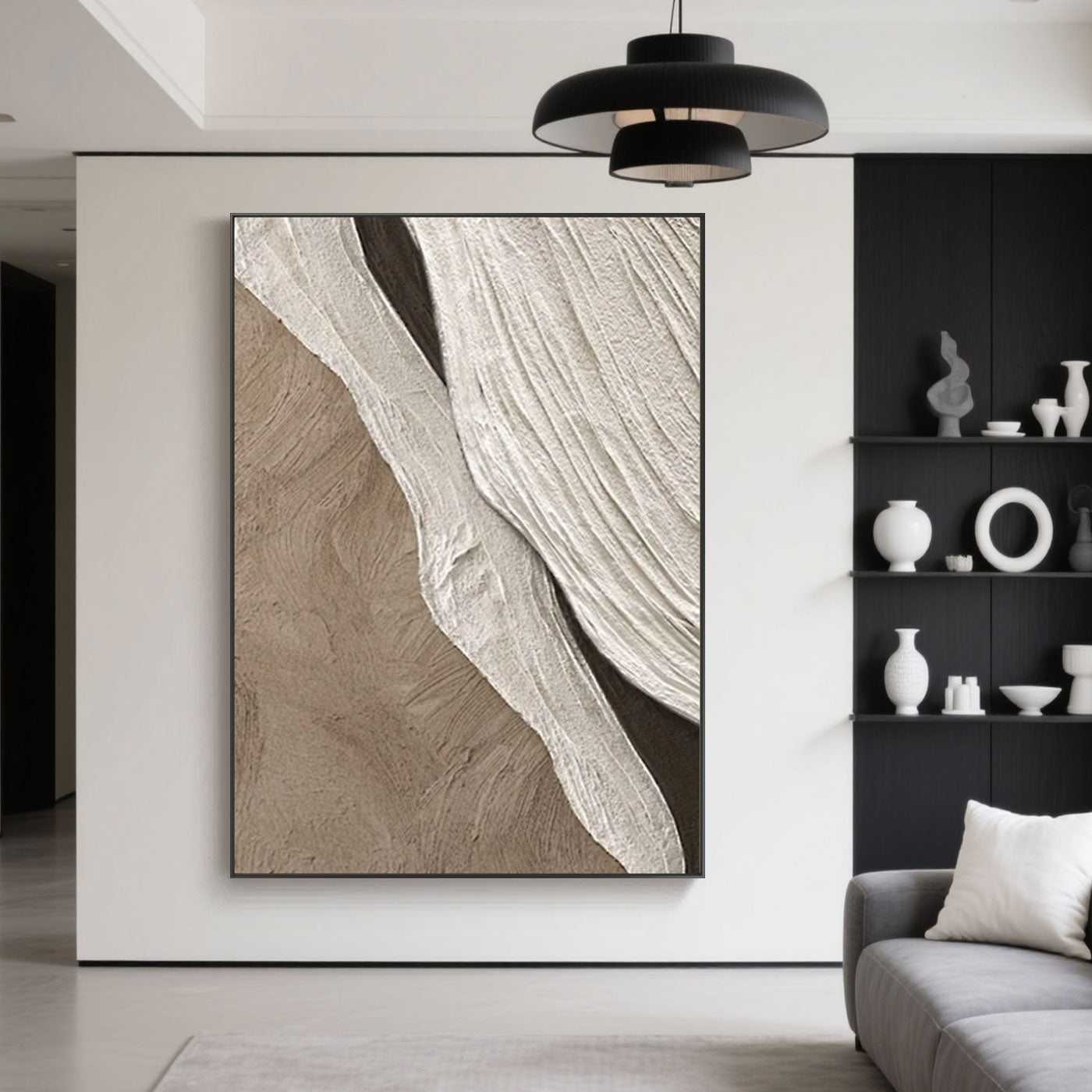 3D Textured Abstract Painting - Shoreline Veil