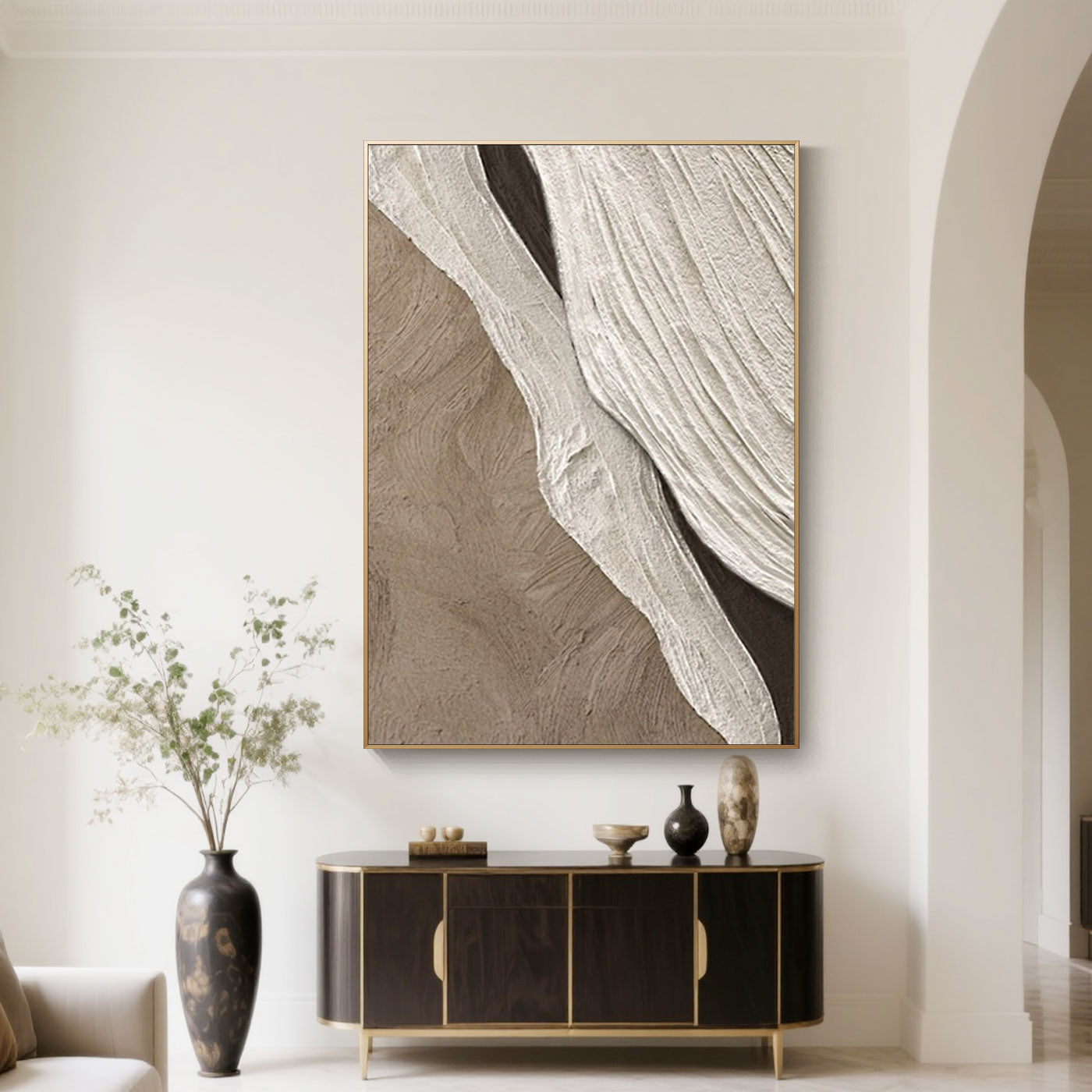 3D Textured Abstract Painting - Shoreline Veil