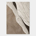 3D Textured Abstract Painting 'Shoreline Veil' - Neutral Beige White Hand-Painted Canvas Wall Art