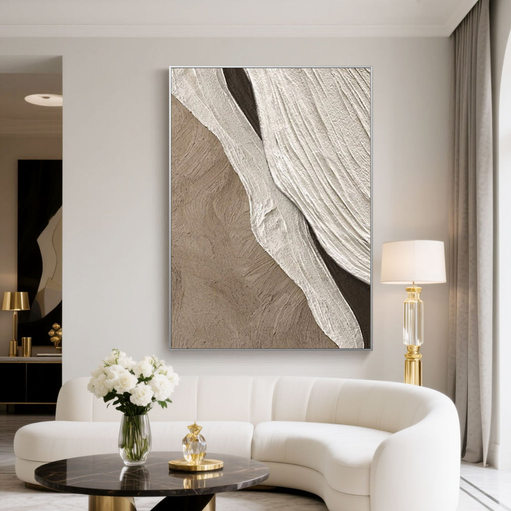 3D Textured Abstract Painting - Shoreline Veil