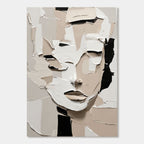 3D textured abstract portrait canvas art by Lumi Gallery