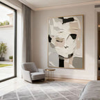 Lumi Gallery's 3D textured abstract portrait canvas art in modern living room