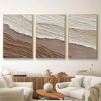 3D Textured Abstract Seascape Wall Art - Earth Waves