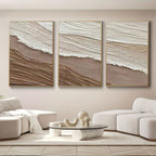 3D Textured Abstract Seascape Wall Art - Earth Waves
