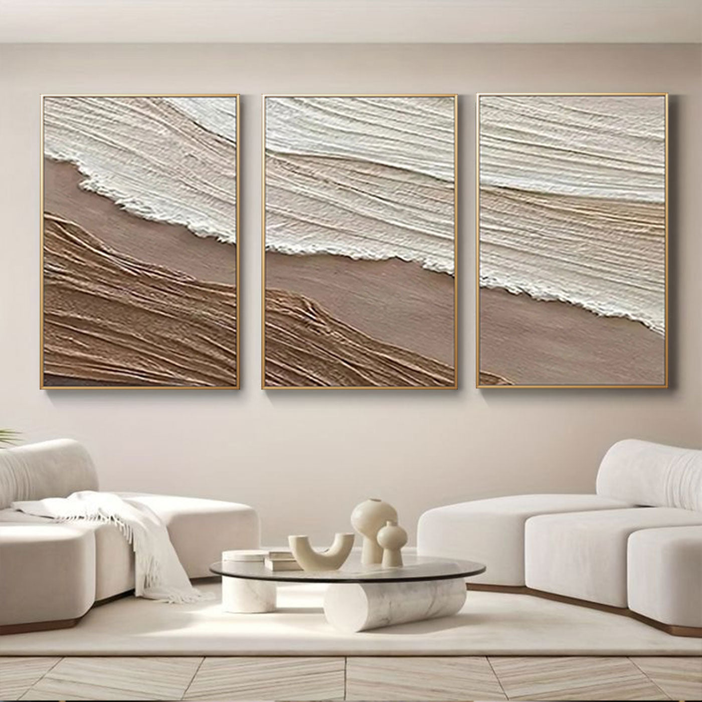 3D Textured Abstract Seascape Wall Art - Earth Waves