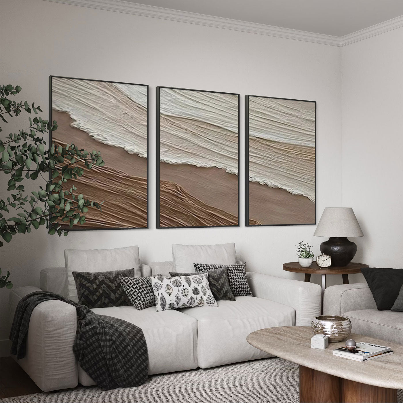 3D Textured Abstract Seascape Wall Art - Earth Waves