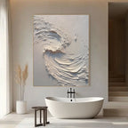3D Textured Abstract Wave Painting - Dual Harmony