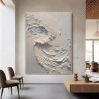 3D Textured Abstract Wave Painting - Dual Harmony