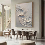 3D Textured Abstract Wave Painting - Dual Harmony