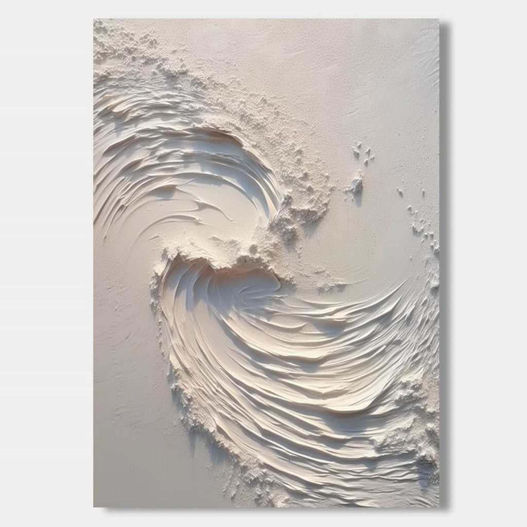 3D Textured Abstract Wave Painting - Dual Harmony