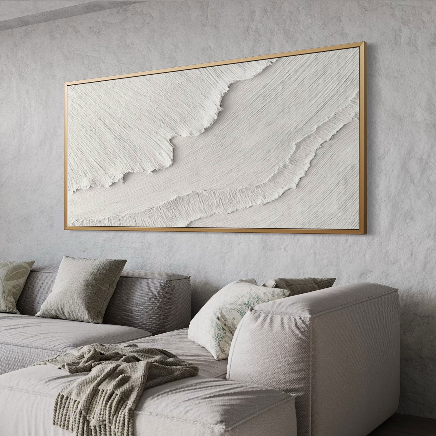 3D Textured Abstract Wave Painting - Tidal Veil