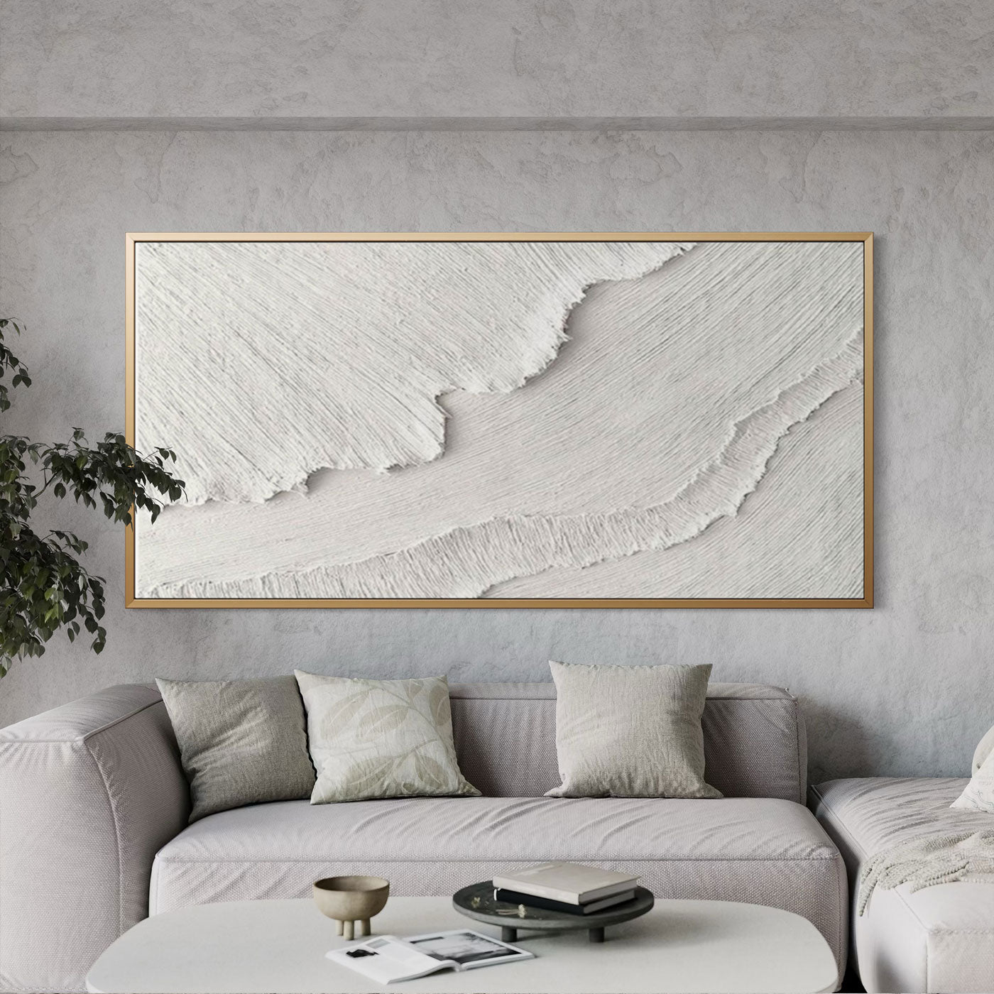 3D Textured Abstract Wave Painting - Tidal Veil