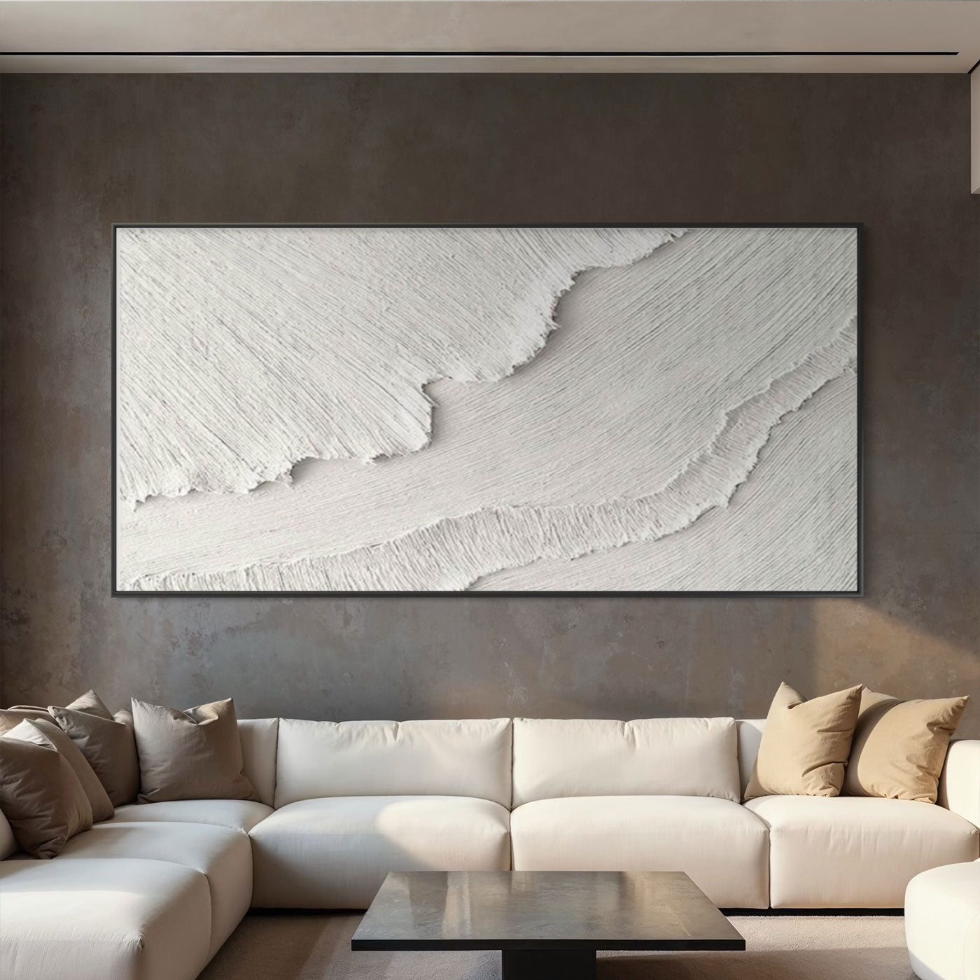 3D Textured Abstract Wave Painting - Tidal Veil