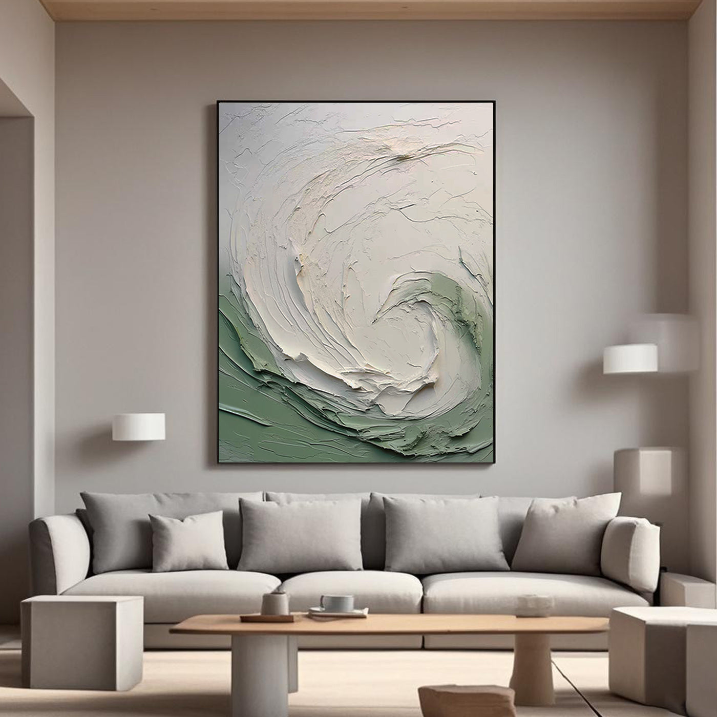 3D Textured Abstract Wave Wall Art - Tidal Vortex
