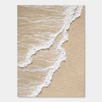 Close-up of beige and white 3D textured 'Shoreline' canvas art.
